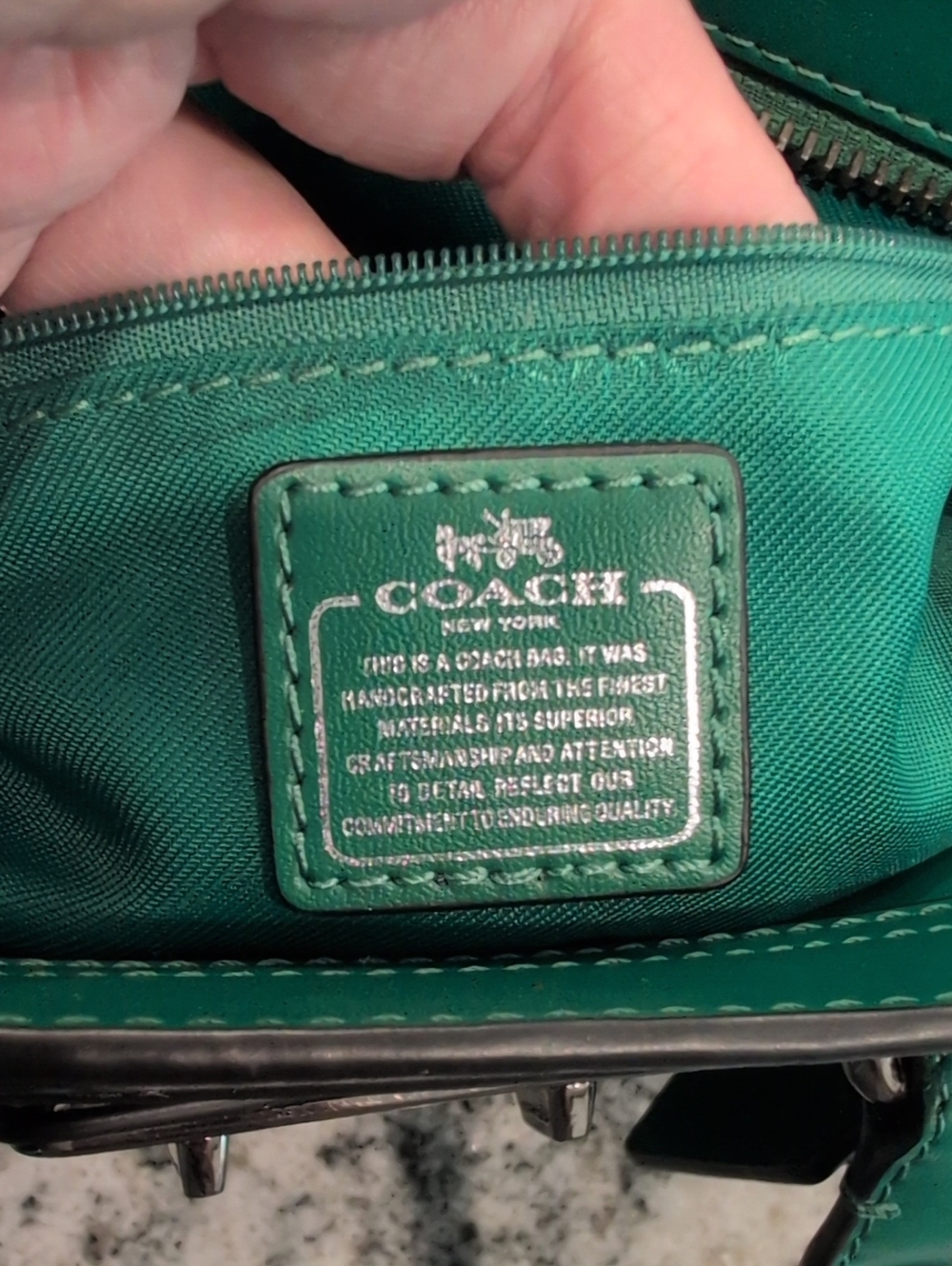 Coach Swagger 27 Forest Green Rip & Repair Carryall Satchel Limited Edition RARE - Picture 6 of 13
